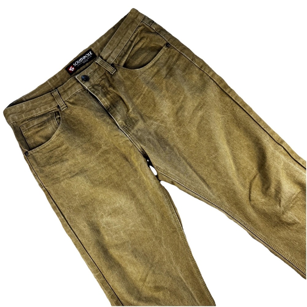 Southpole MCM XCI Y2K Grunge Beige Jeans Straight Leg Skater Mens 38x32